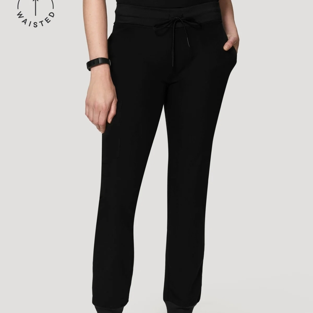 Mandala High-Waisted Black Scrub Pants